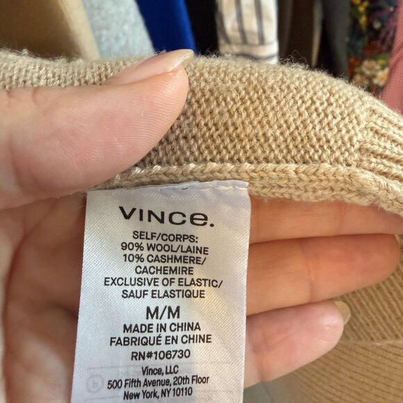 vince | camel wool and cashmere cardigan | size medium - Picture 6 of 6